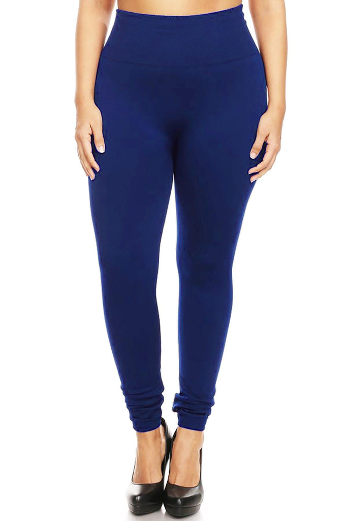 Women's Women's Plus Size Banded Waist Leggings with Fleece Lining FashionJOA