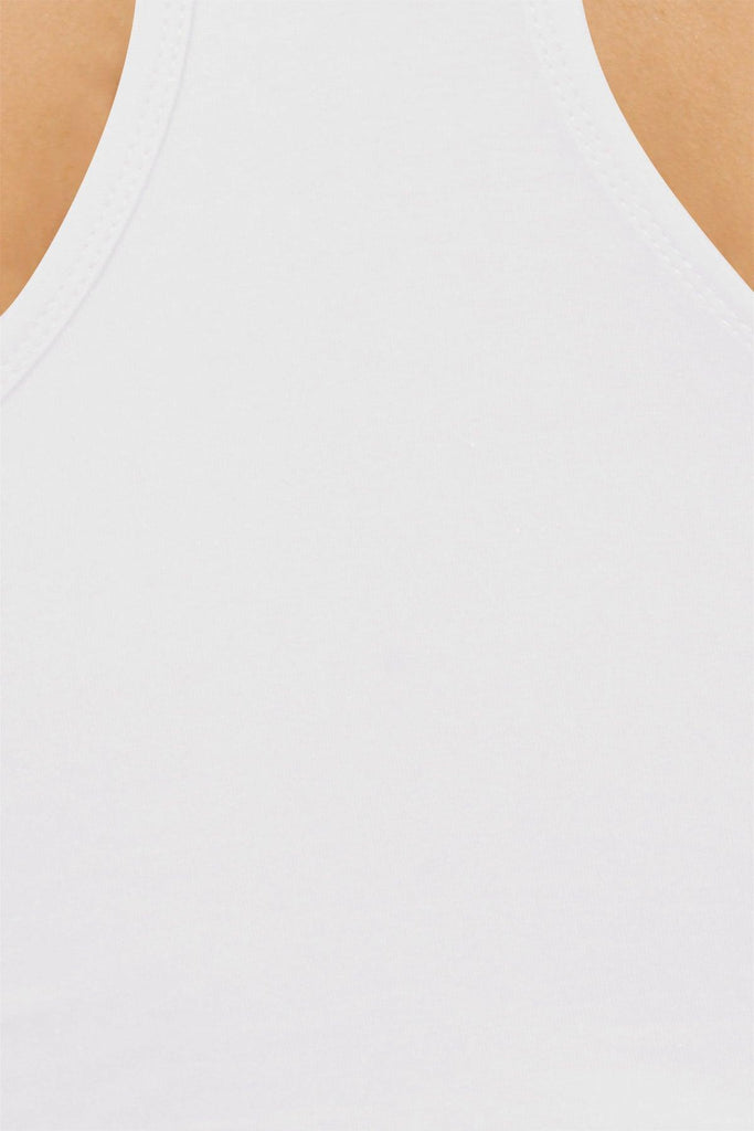 Womens Casual Sleeveless Solid Racerback Tank Crop Cami Top FashionJOA