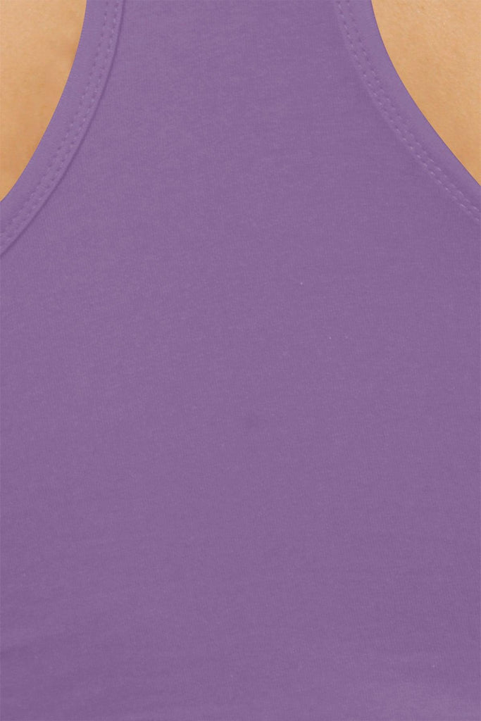 Womens Casual Sleeveless Solid Racerback Tank Crop Cami Top FashionJOA