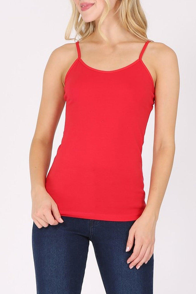 Womens Solid Color Spaghetti Strap Camisole Tank Top FashionJOA