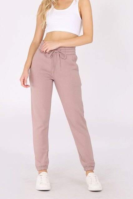 High Waist Fleece Jogger Sweatpants - MOA Collection